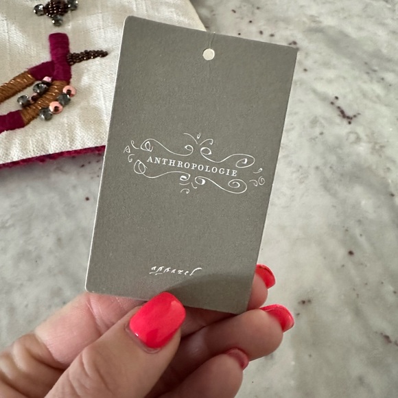 Anthropologie Miss Albright Linen/Wool Embossed Wristlet NWT - Picture 9 of 9